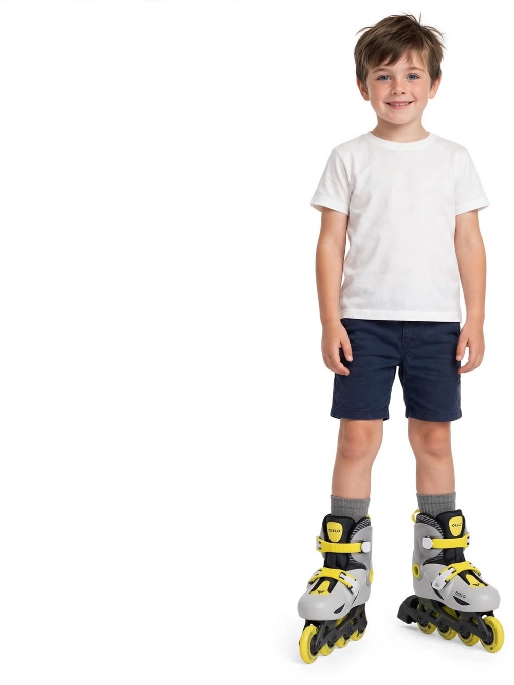 Kids Adjustable Inline Skates - Gray & Yellow - Picture 4 of 4